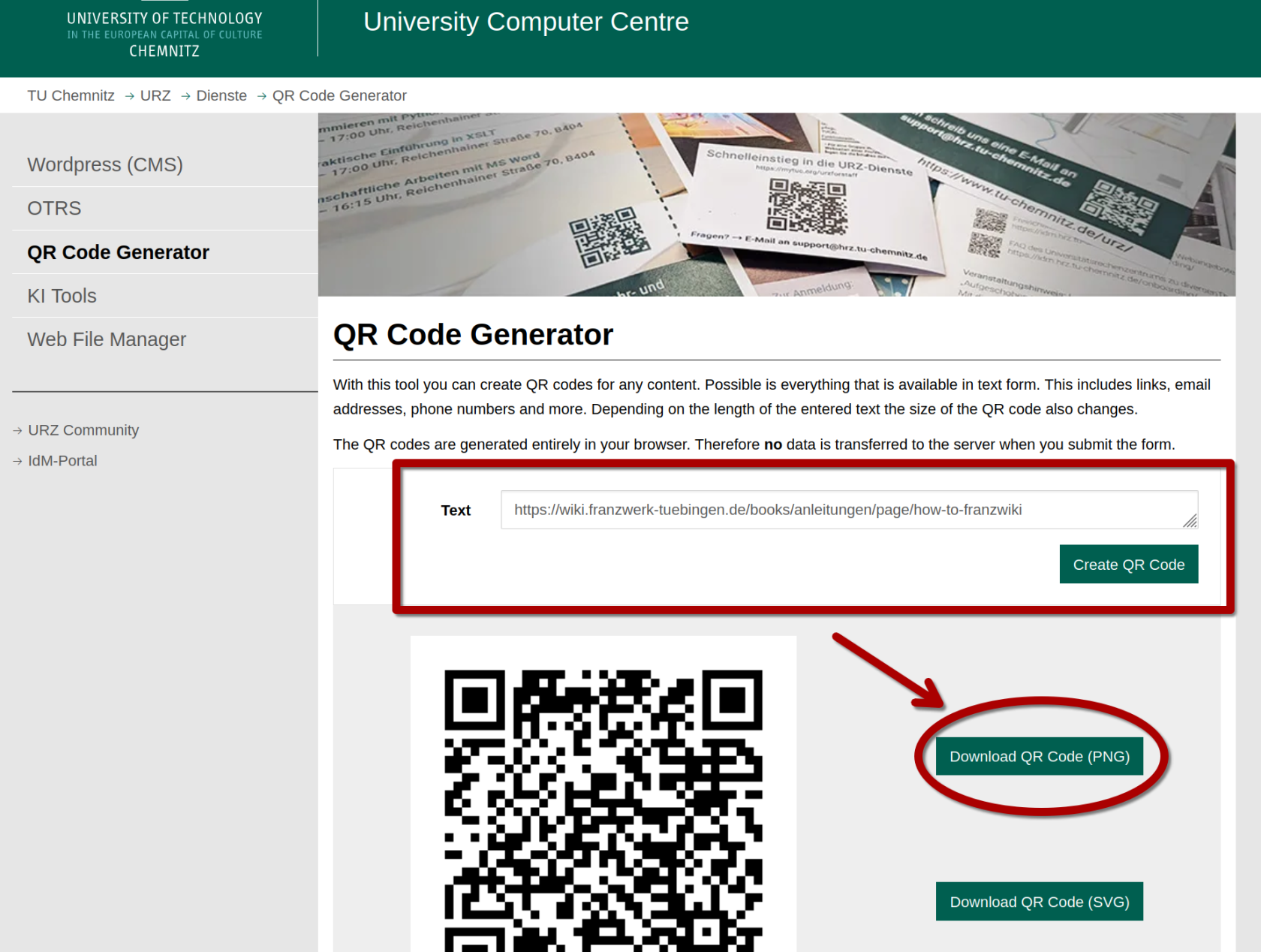 Anleitung QRCode TU Chemnitz
