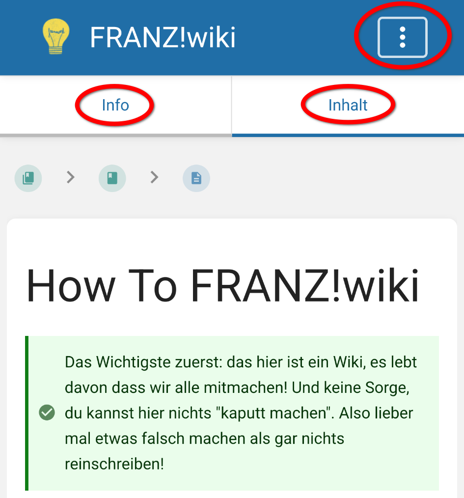 Navigationselemente Handydisplay